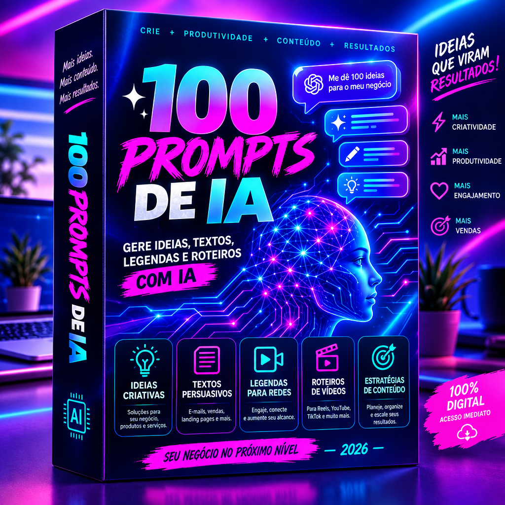 100 Prompts de IA + Calendário de Conteúdo de 30 Dias